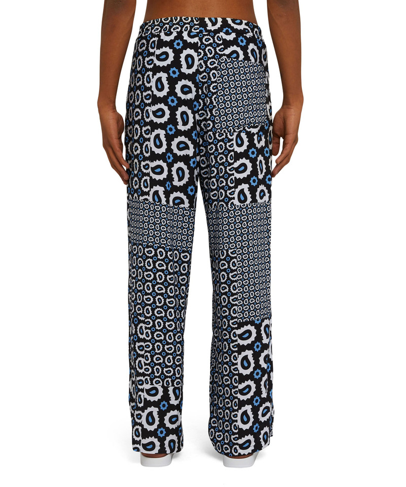 MSGM Viscose fluid pants with straight legs and "Patchwork Paisley" print outlook