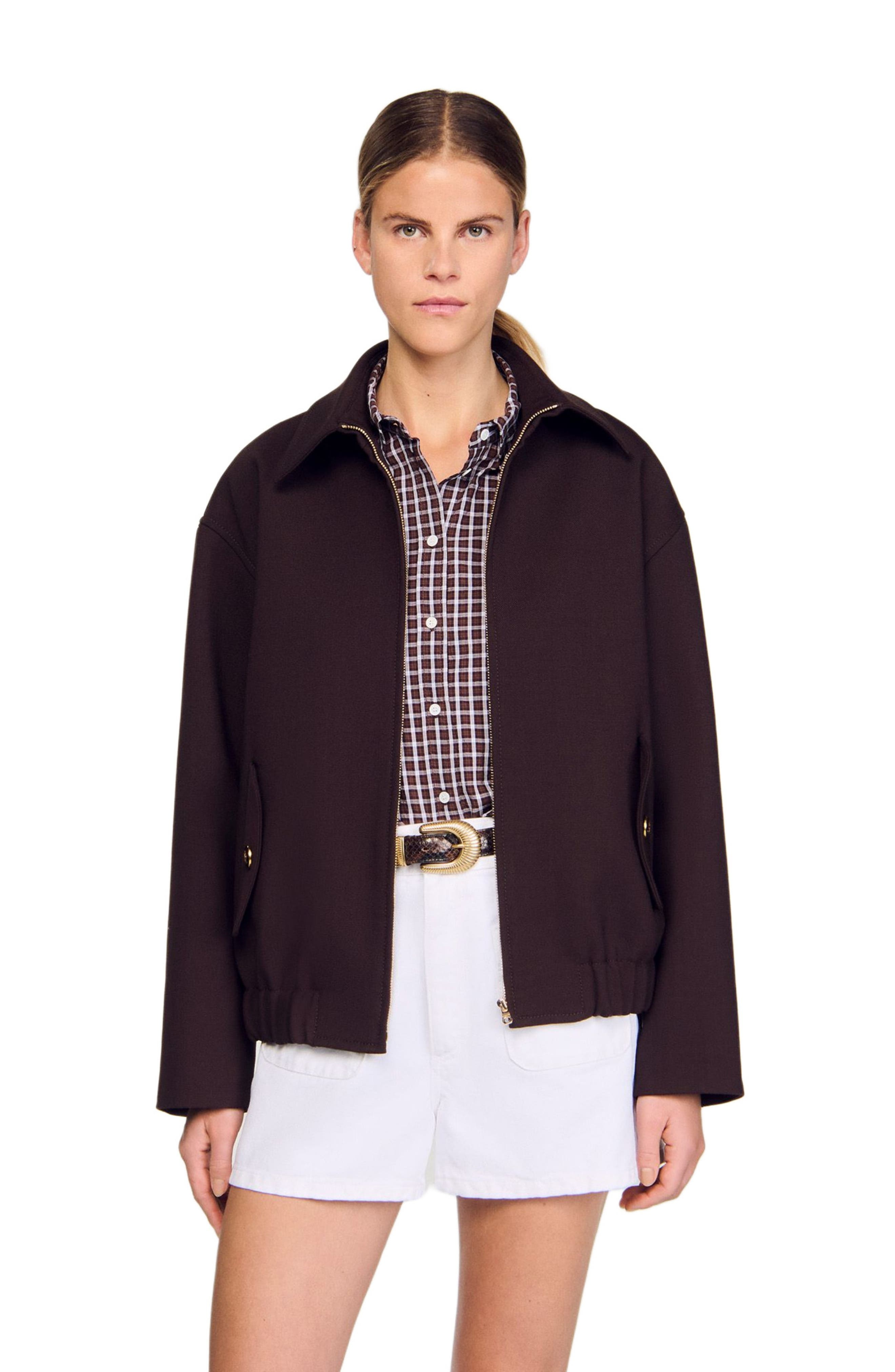 SANDRO Oversized jacket in Brown at Nordstrom - 4