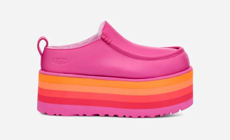 ® URSeen Platform Sheepskin Clogs Slippers - 1