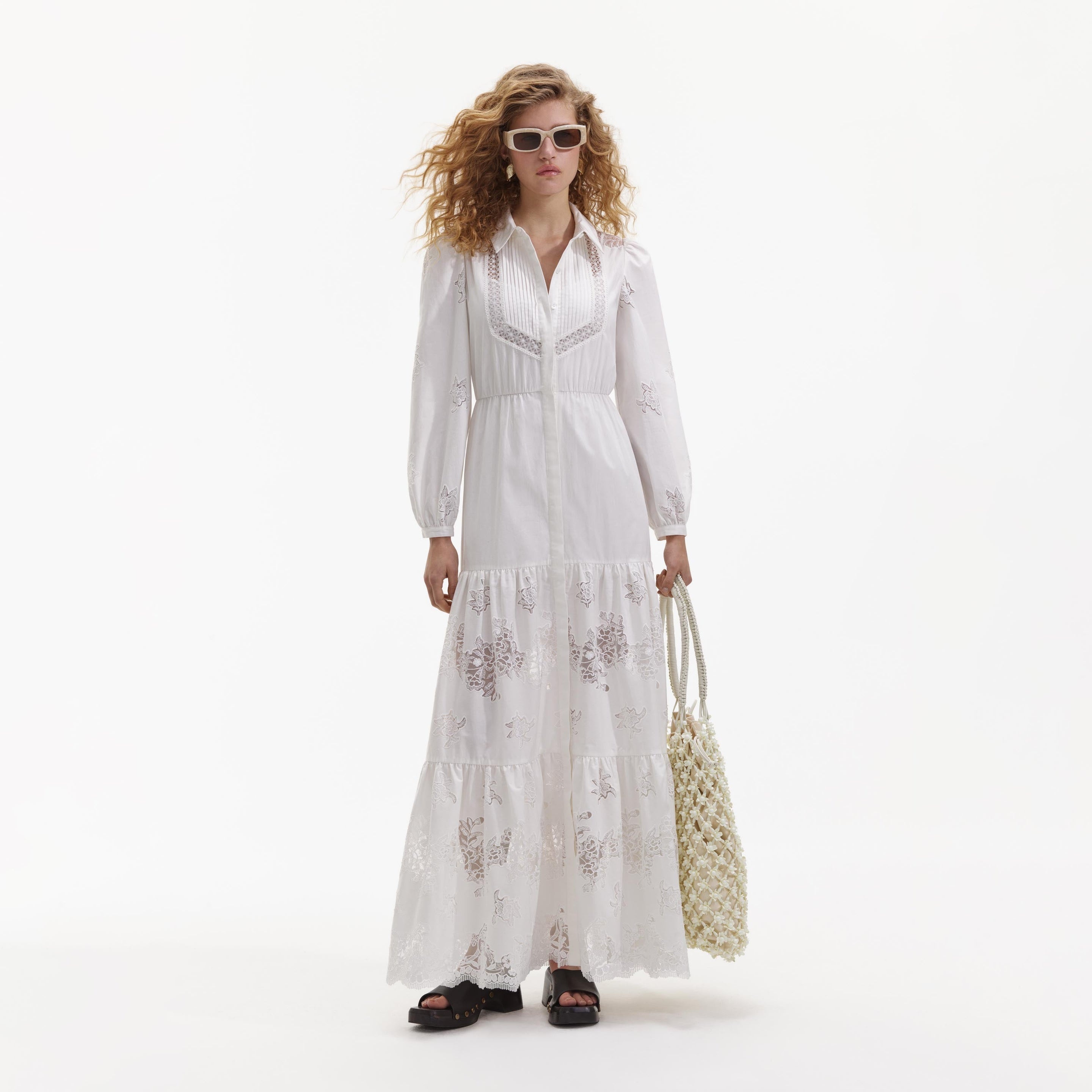 White Cotton Maxi Dress - 1