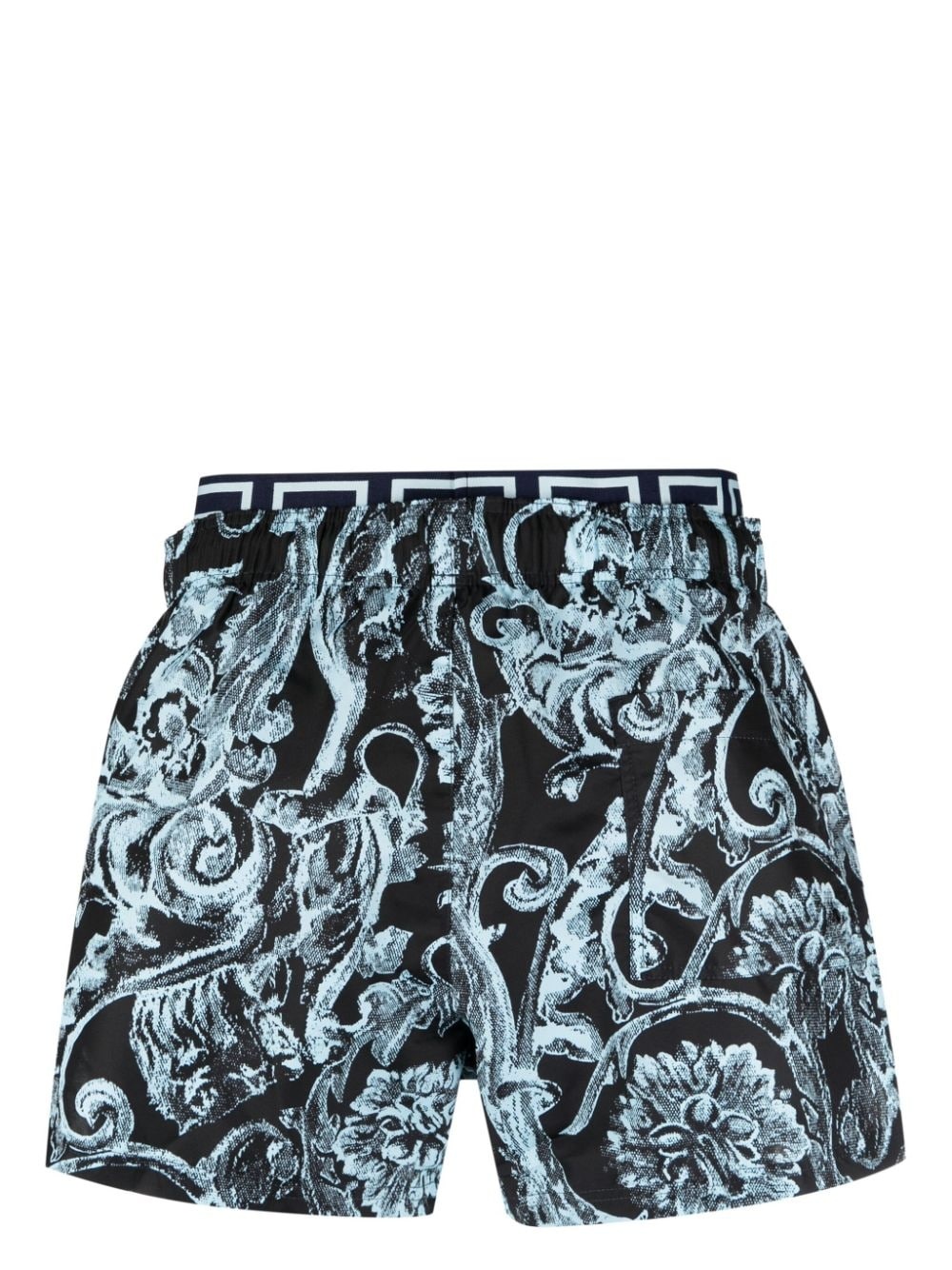 Barocco print layered swim shorts - 2