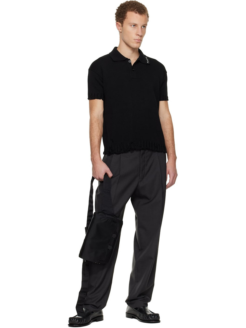 Marni Black Dishevelled Cotton Polo outlook
