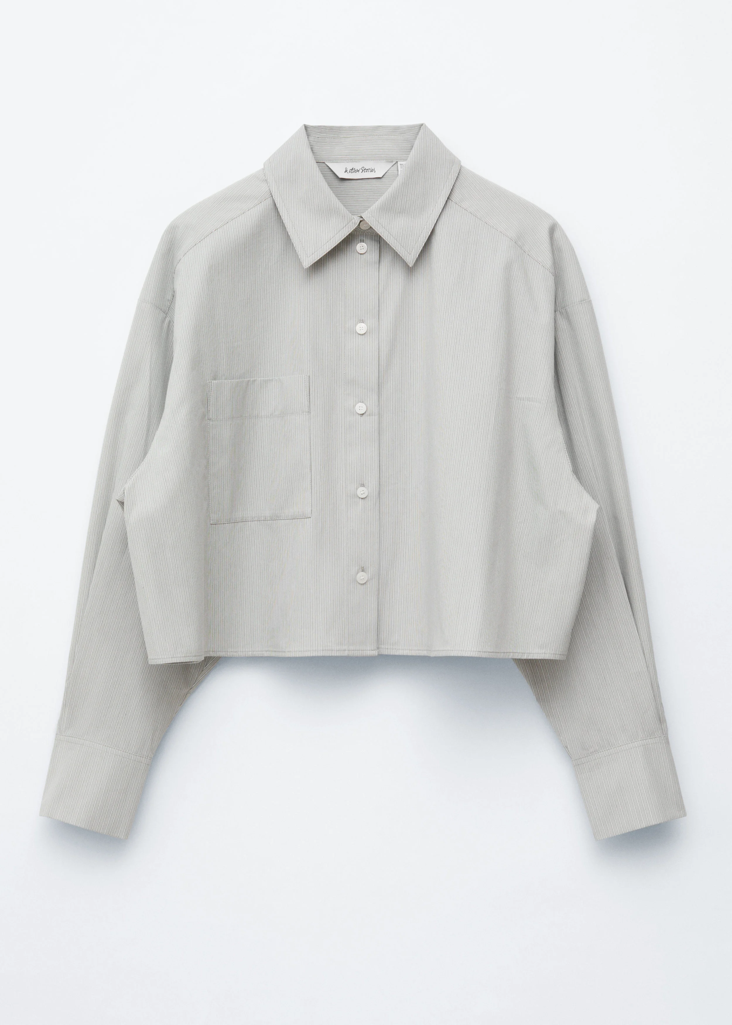 Cropped Oversized Cotton Shirt - 1
