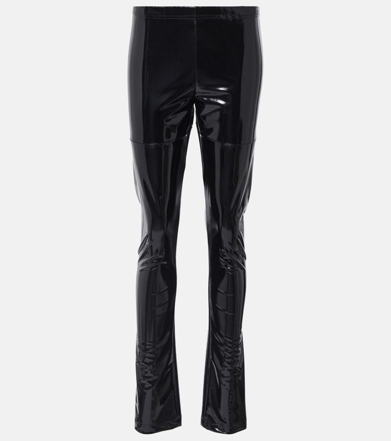 high-waist patent-finish leggings - 1