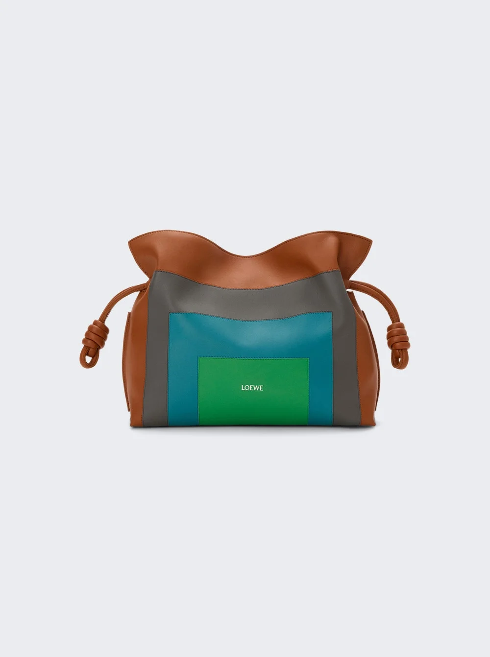 Flamenco Clutch Square Caramel And Bright Green - 1