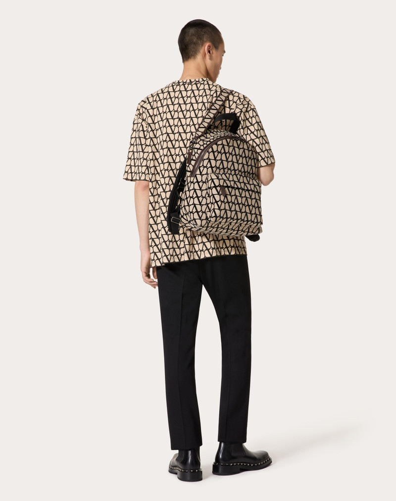 TOILE ICONOGRAPHE BACKPACK WITH LEATHER DETAILING 2