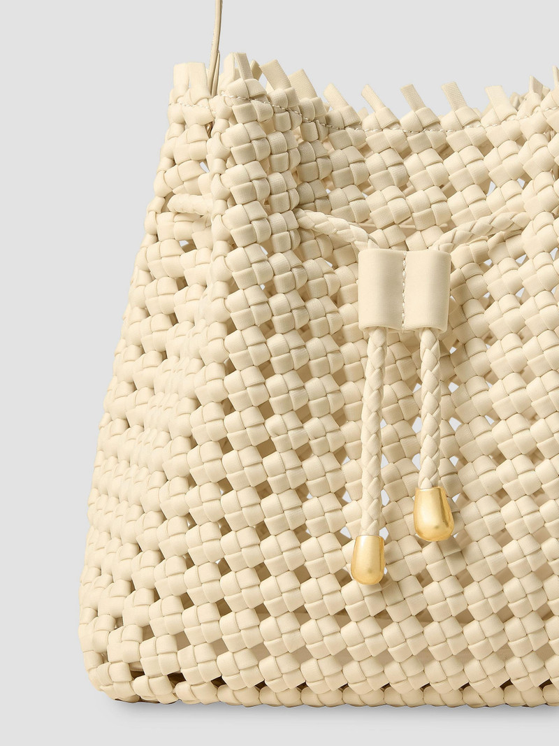 Women's Mallorca Open Weave Bucket Bag - Salt 5
