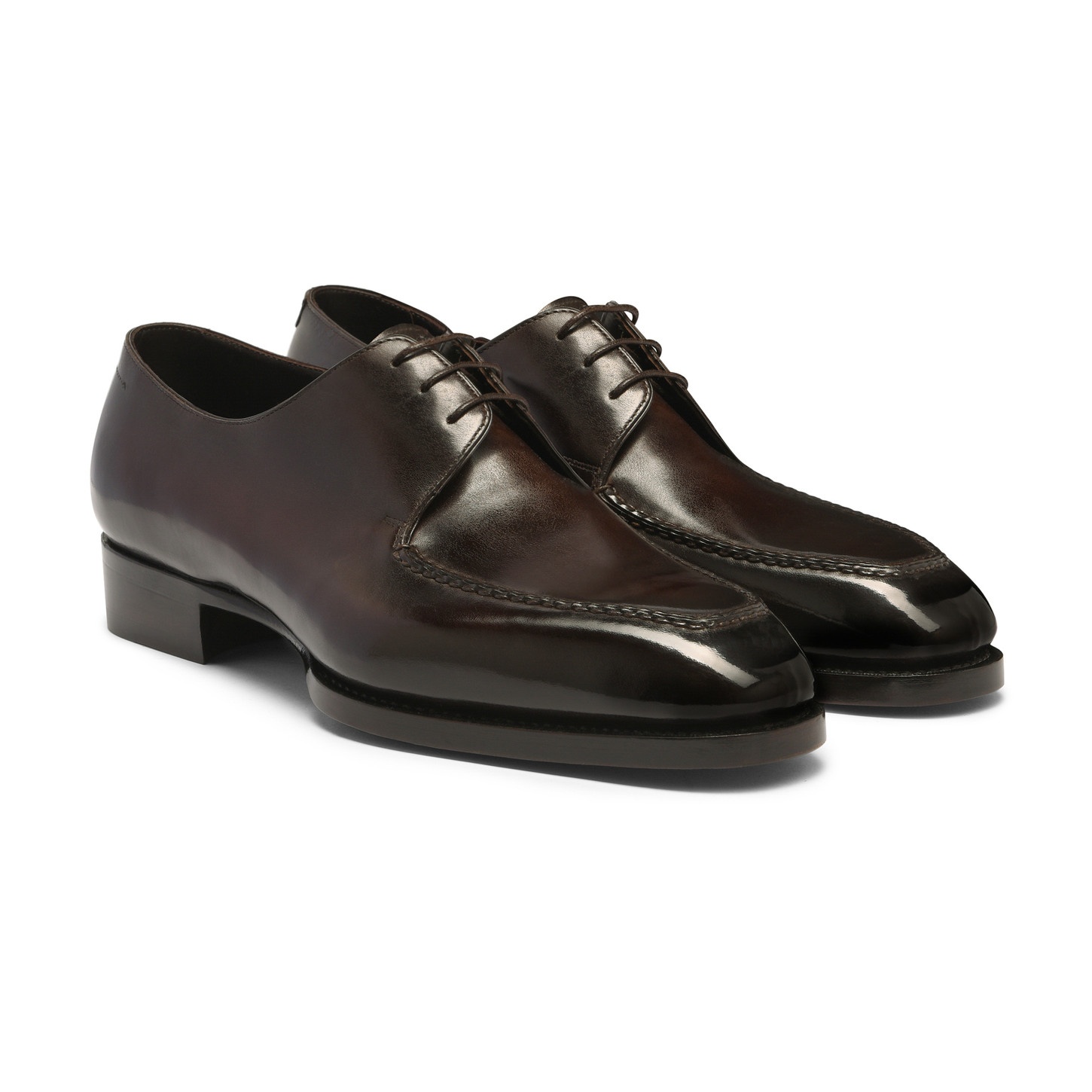 Men's dark brown leather Derby shoe - 3
