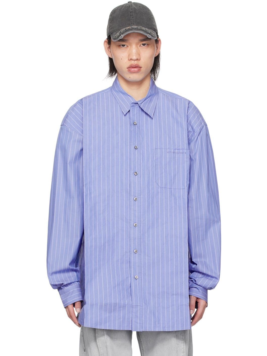 Blue Scrunched Shirt - 1