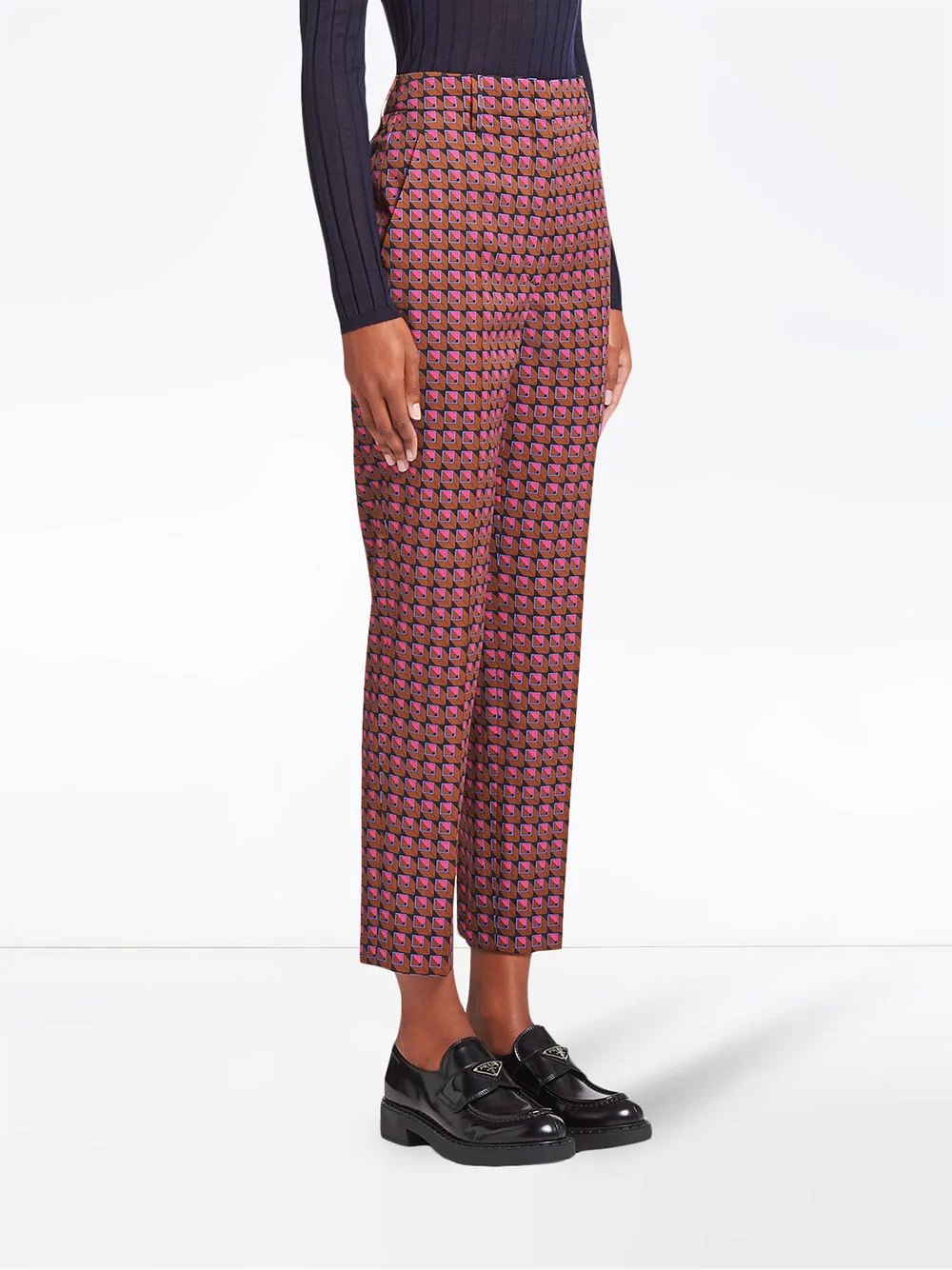 geometric print tailored trousers - 3