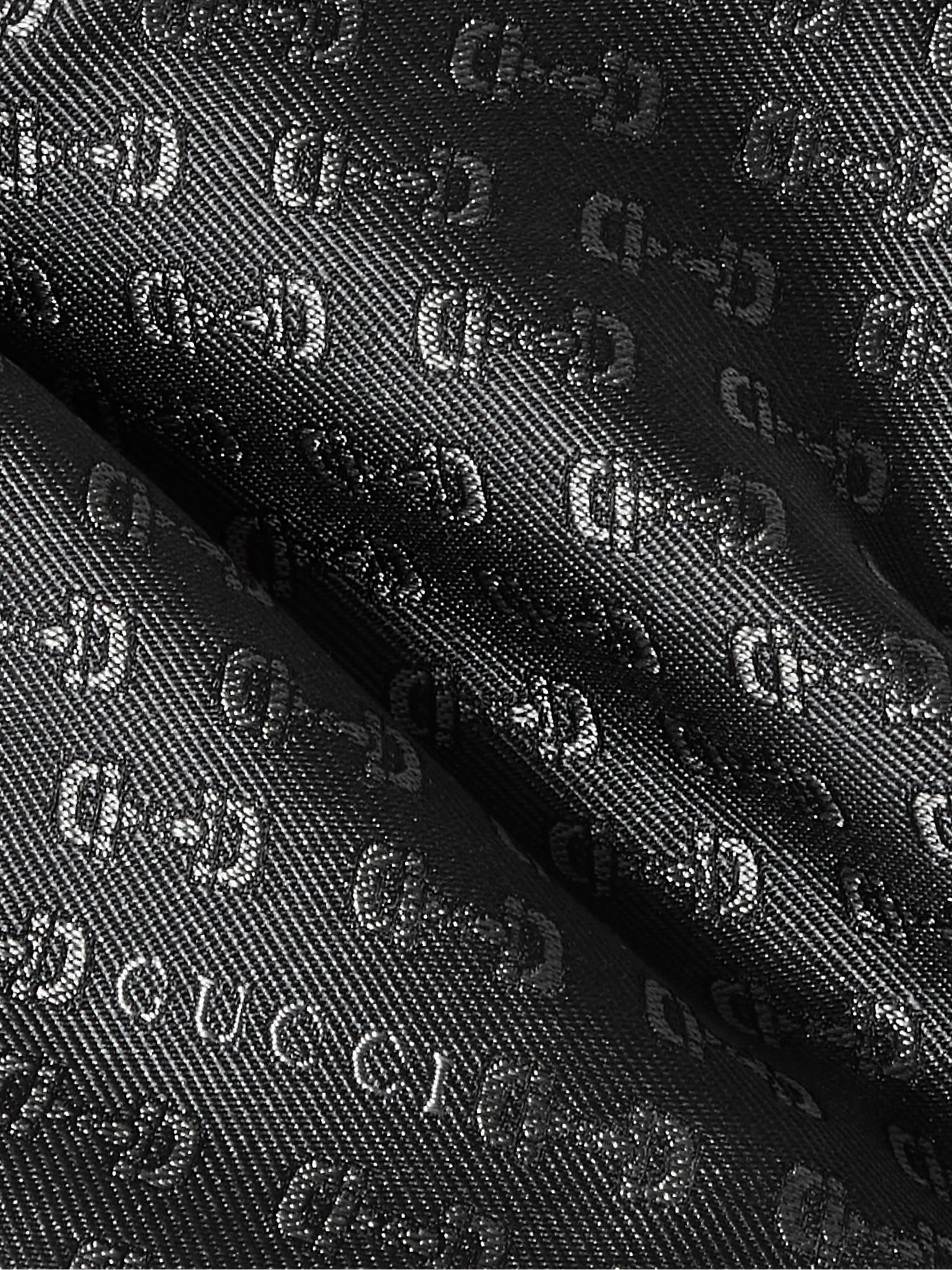 7cm Horsebit Silk-Jacquard Tie Black - 3