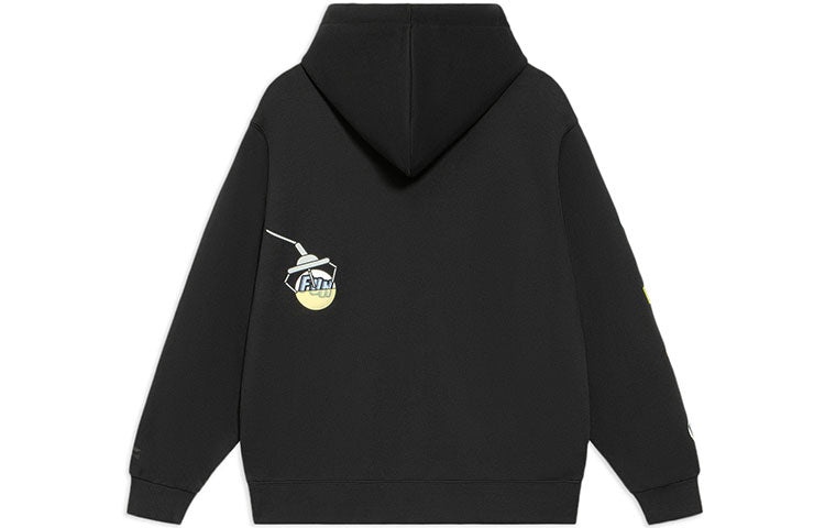 (WMNS) Li-Ning Sports Living Series Cartoon Pattern Pullover Hoodie 'Black' AWDS592-2 - 2