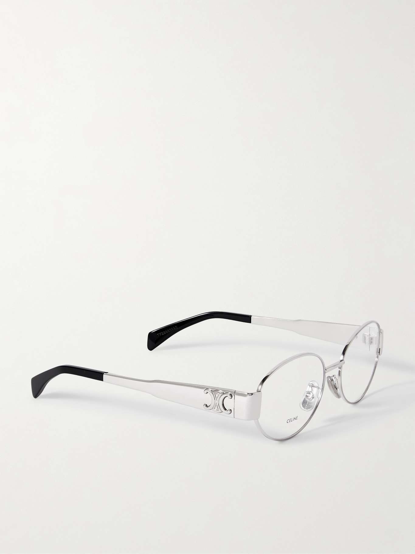 Triomphe oval-frame silver-tone optical glasses - 3