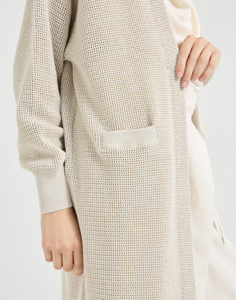 Cotton sparkling net long cardigan 4