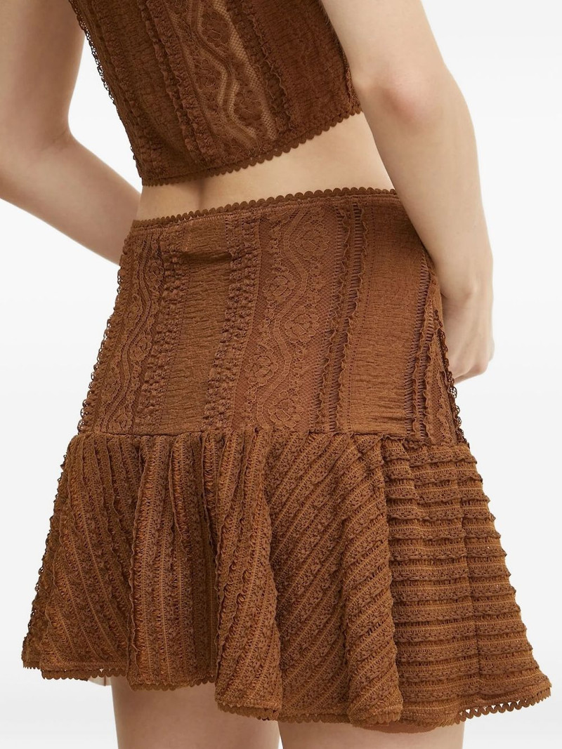 Charo Ruiz lace-trimmed ruffled mini skirt outlook