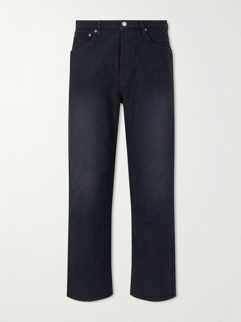 Fluxus 01 Straight-Leg Garment-Dyed Distressed Cotton-Corduroy Trousers 1