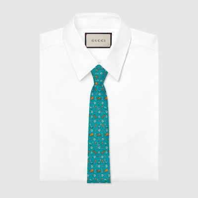 GUCCI Freya Hartas print silk tie outlook