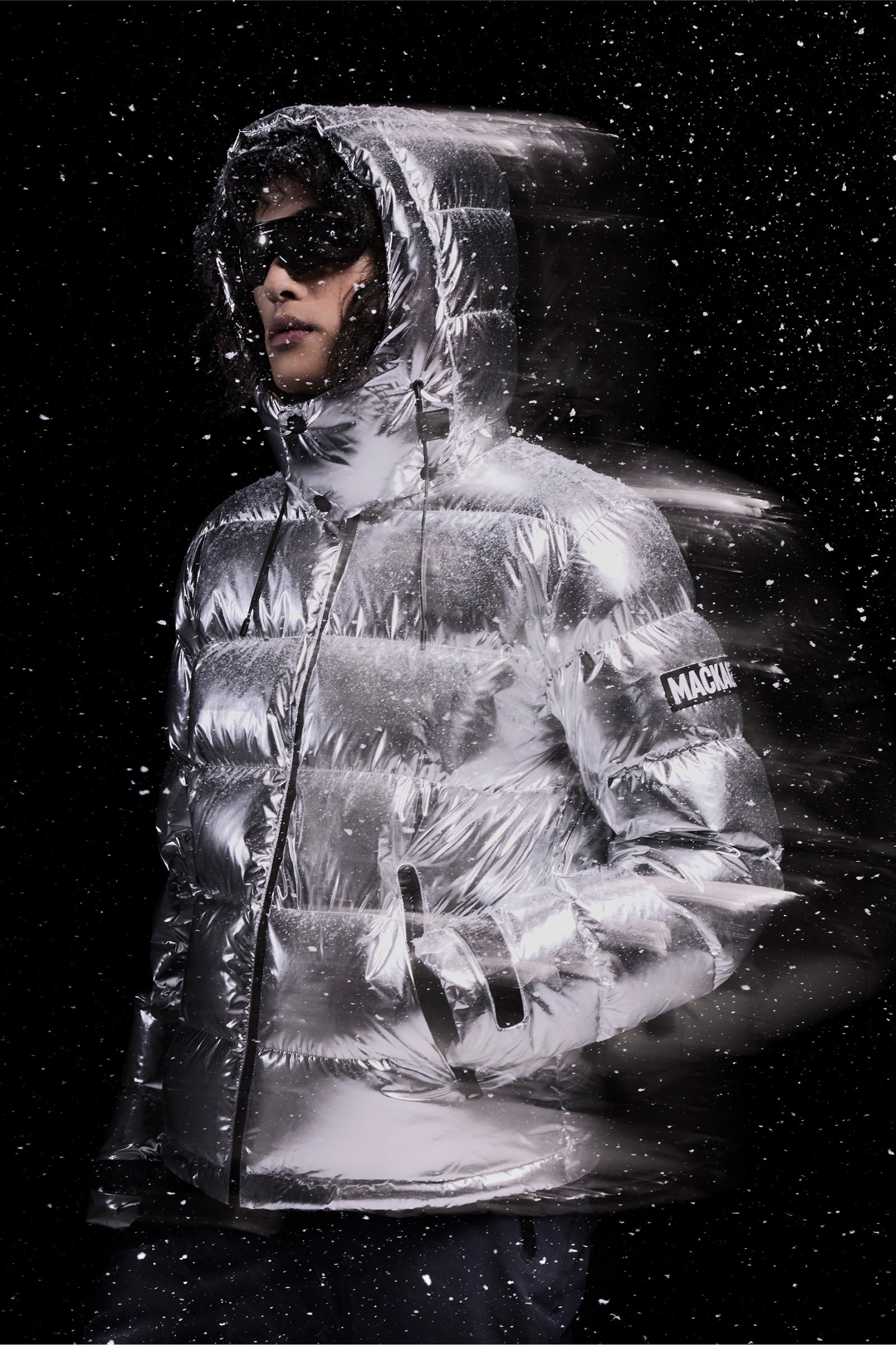 SAMUEL down metallic ski jacket with removable hood - 2