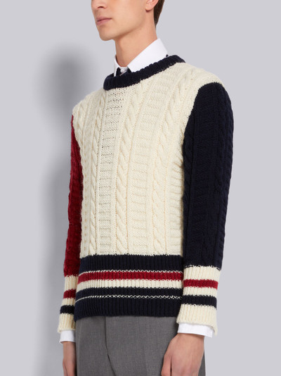 Thom Browne Multicolor Fun-Mix Mohair Tweed Stripe Pullover outlook