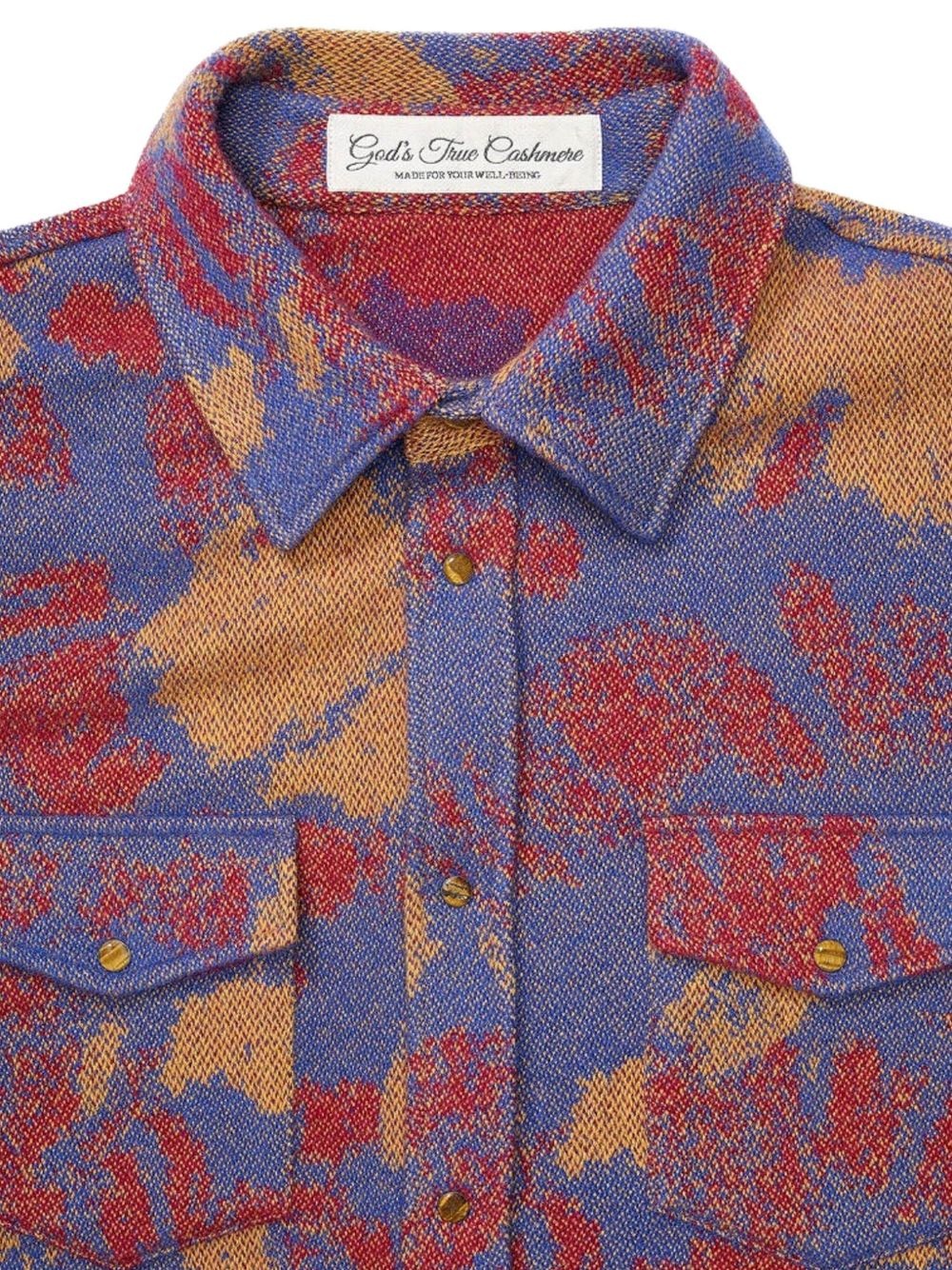 patterned cashmere shirt - 7