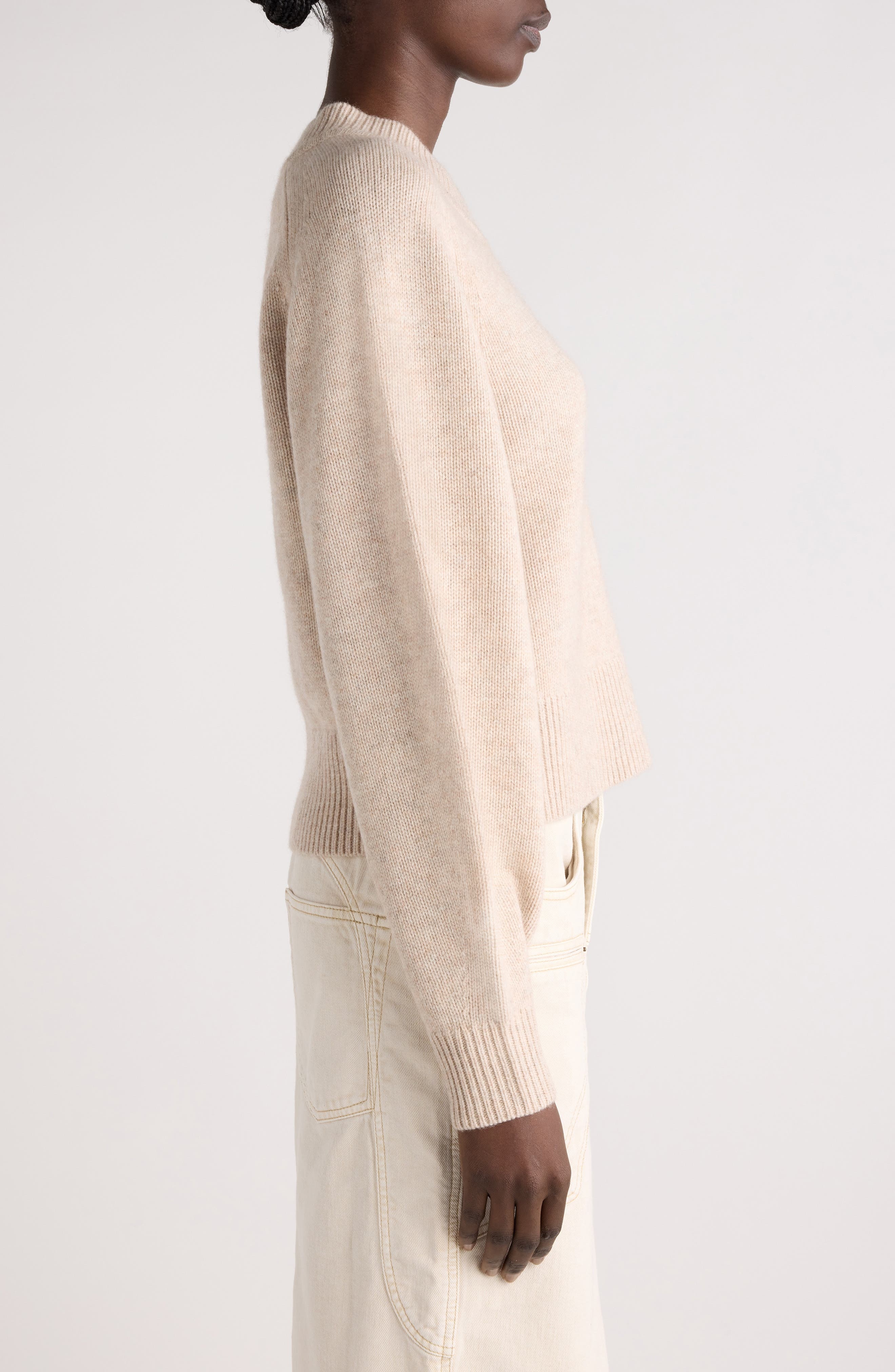 Isabel Marant Leandra Merino Wool & Cashmere Sweater in Light Beige at Nordstrom - 4