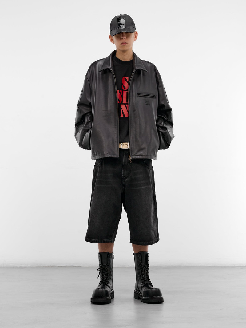 VETEMENTS Black Denim Cross Carpenter's Shorts outlook