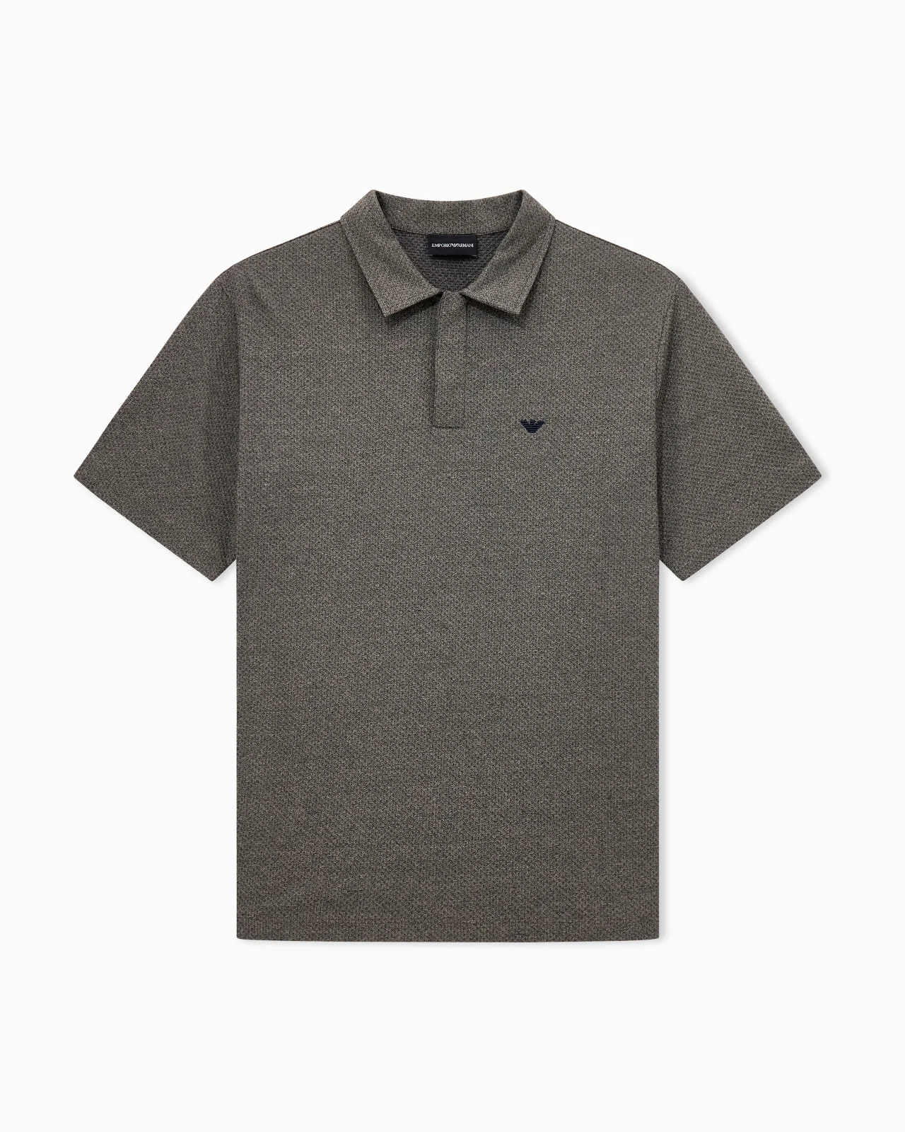POLO IN MOULINÉ JACQUARD JERSEY - 1