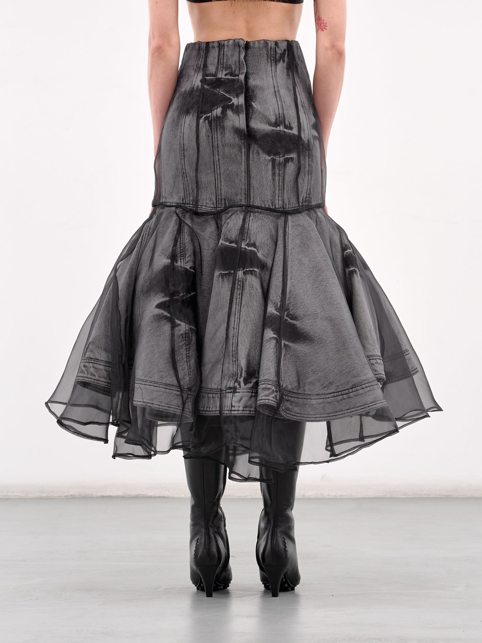 Layered Mermaid Midi Skirt - 3