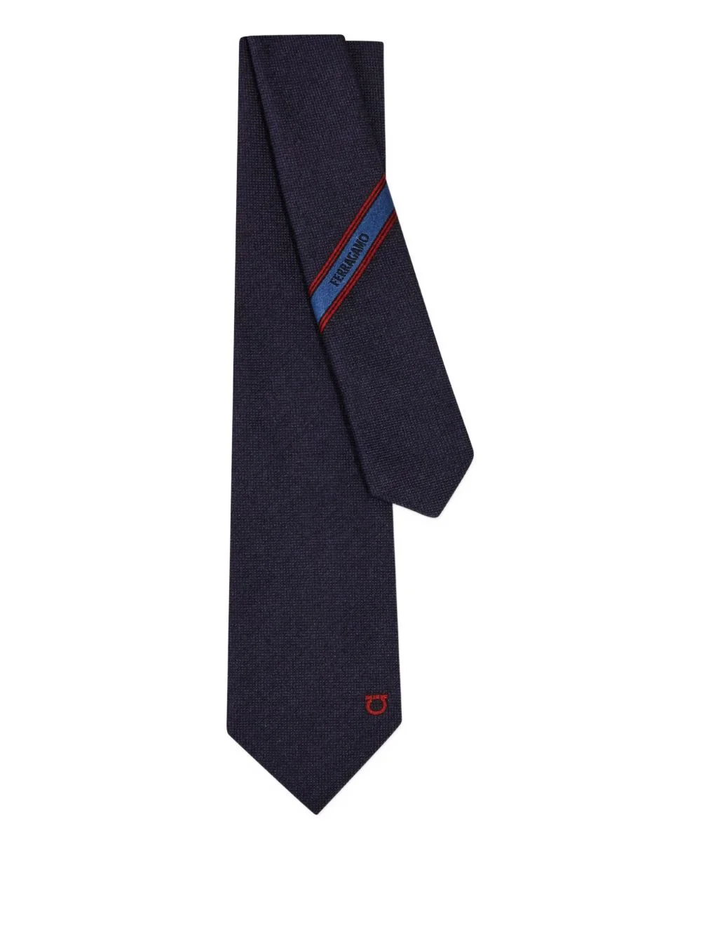 embroidered-logo tie - 1