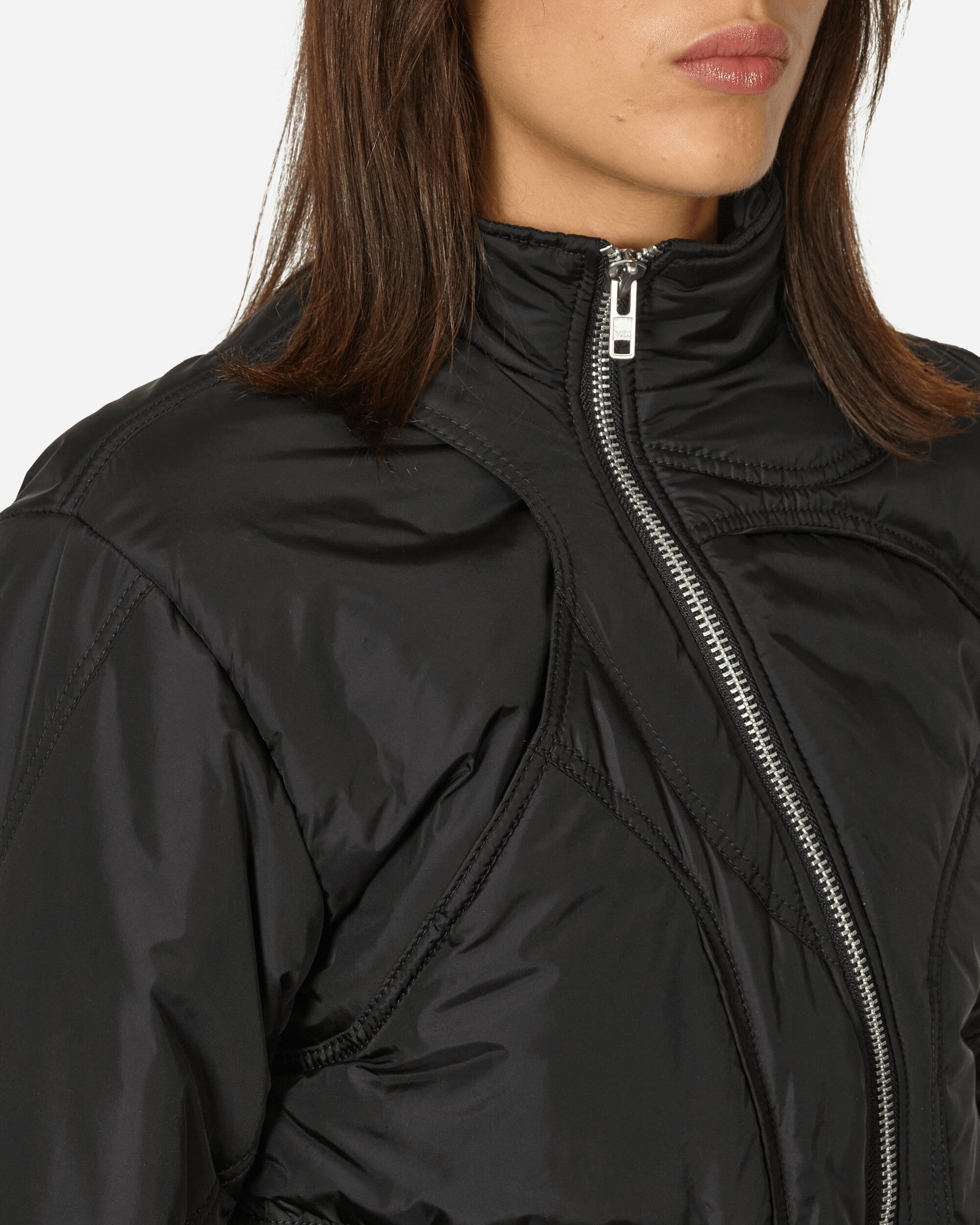 Piping Nylon Puffer Jacket Black - 5