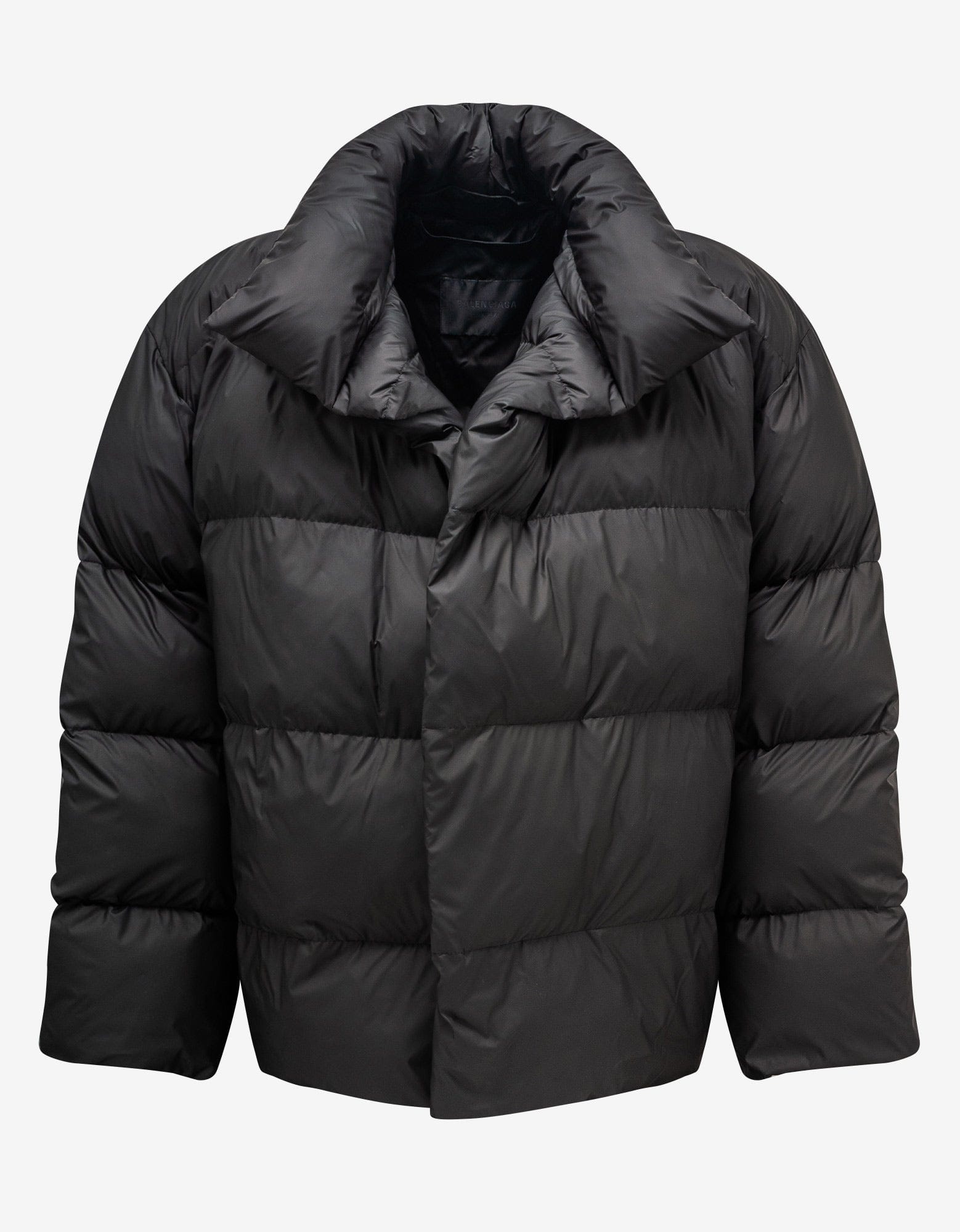 Black Wrap Puffer Jacket - 1