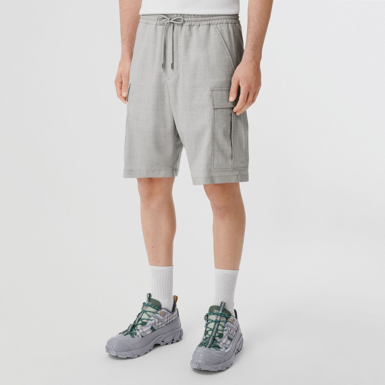 Monogram Motif Wool Cargo Shorts - 5