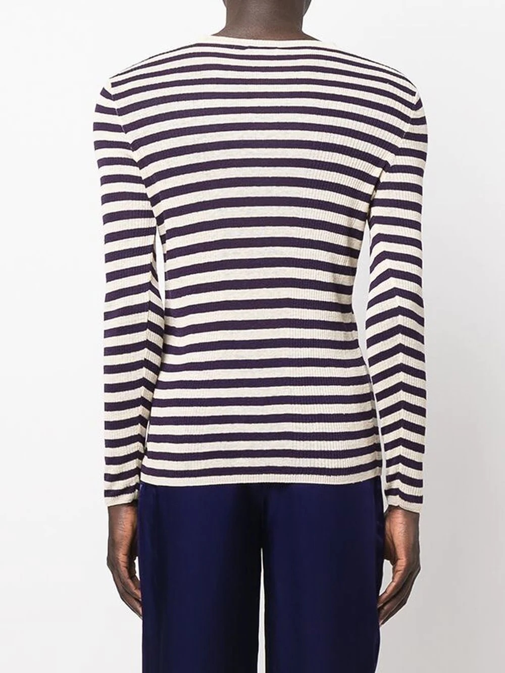 striped ribbed-knit jumper - 4