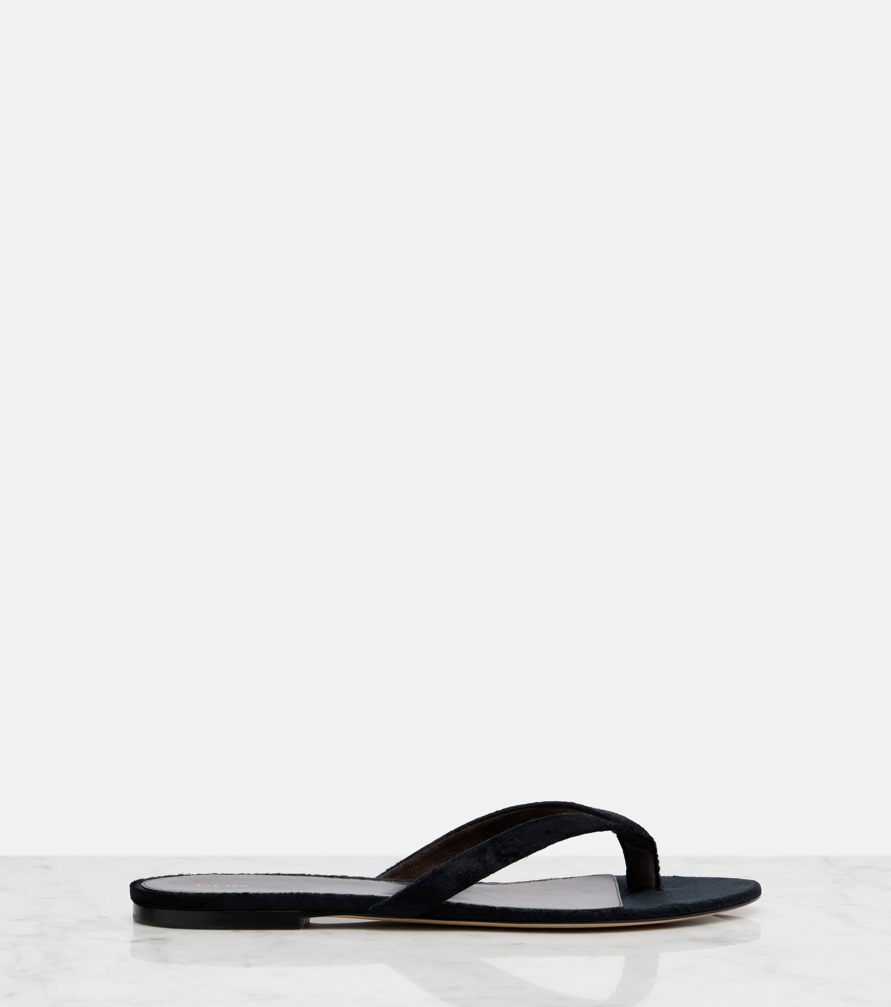 Sacha velvet thong sandals - 4