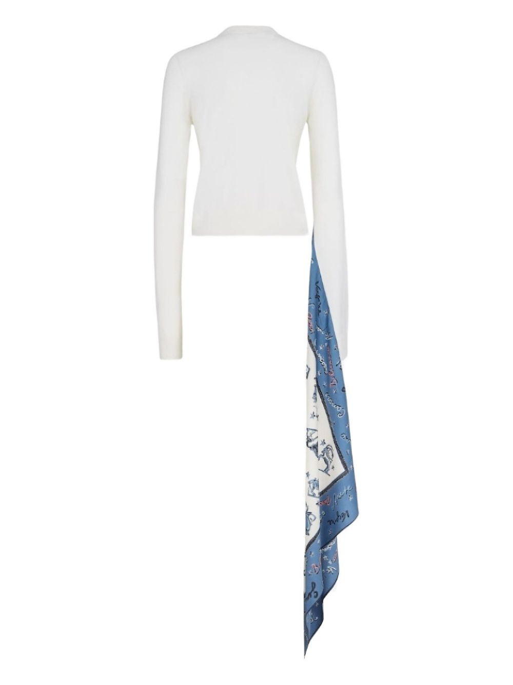 silk-panel wool jumper - 2