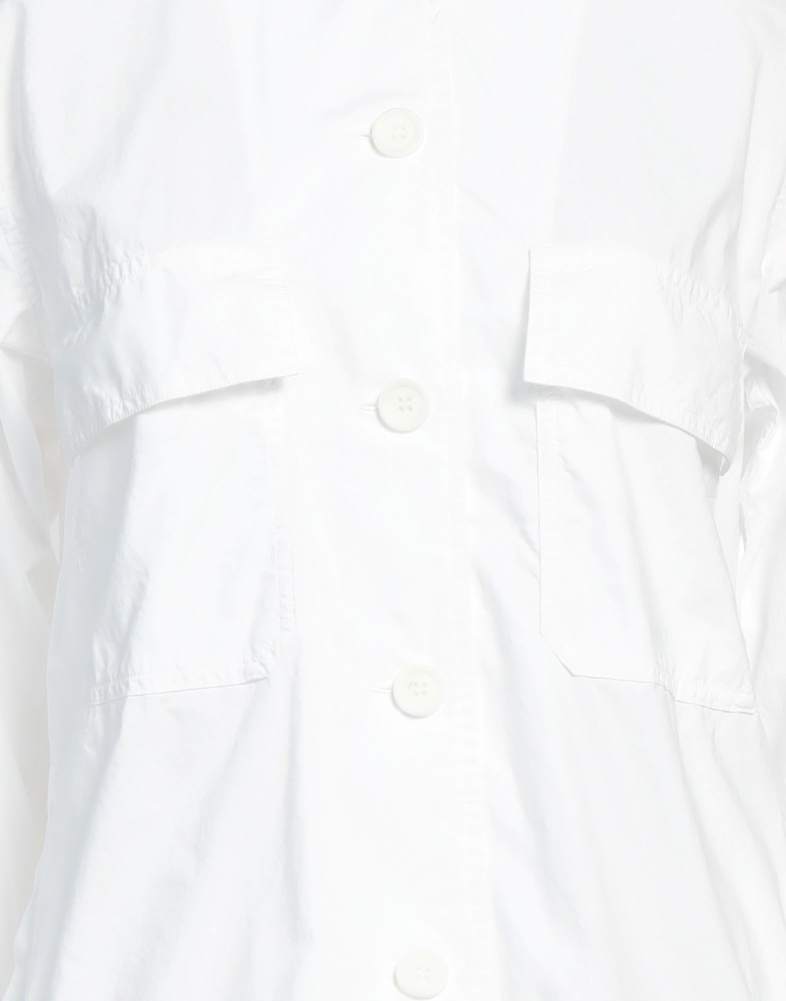 White Women's Solid Color Shirts & Blouses - 4