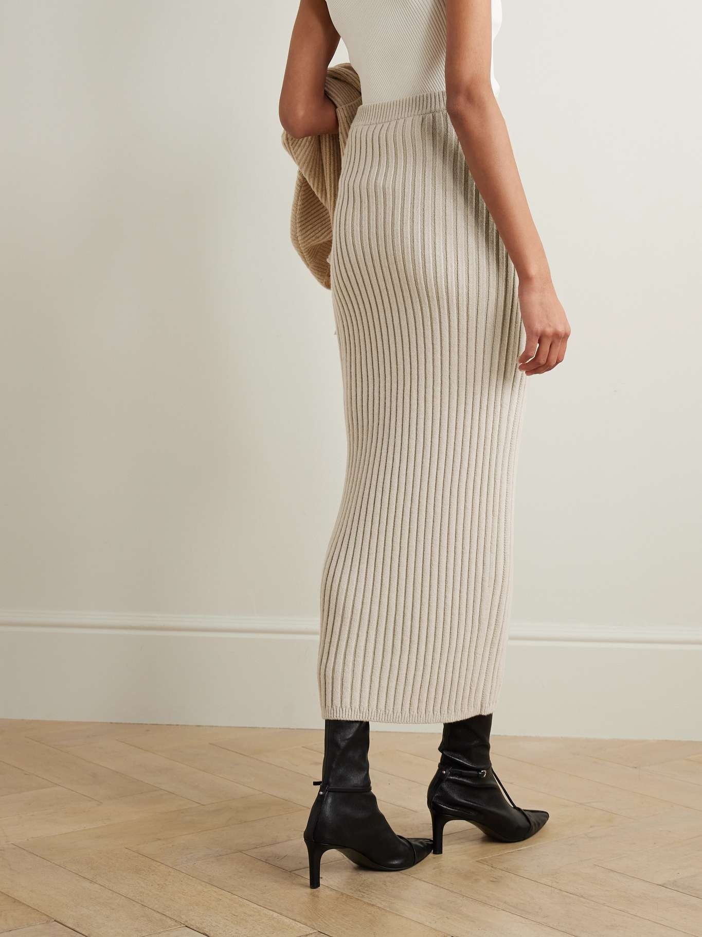 Ribbed wool-blend maxi skirt - 3