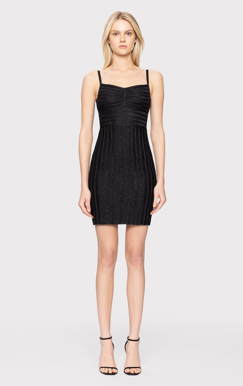 HERVE LEGER LUREX EYELASH SWEETHEART DRESS outlook