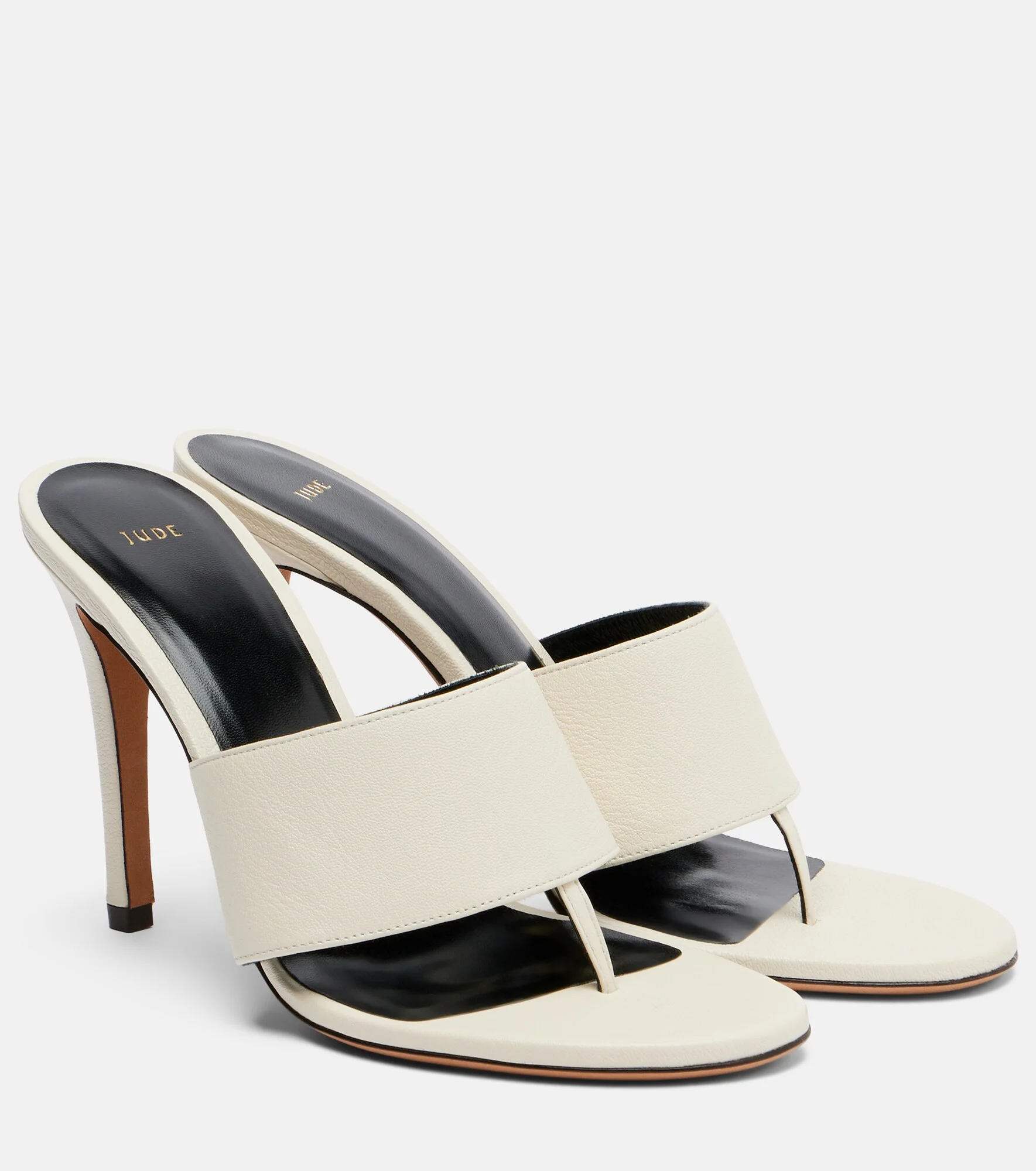Snug leather thong sandals - 1
