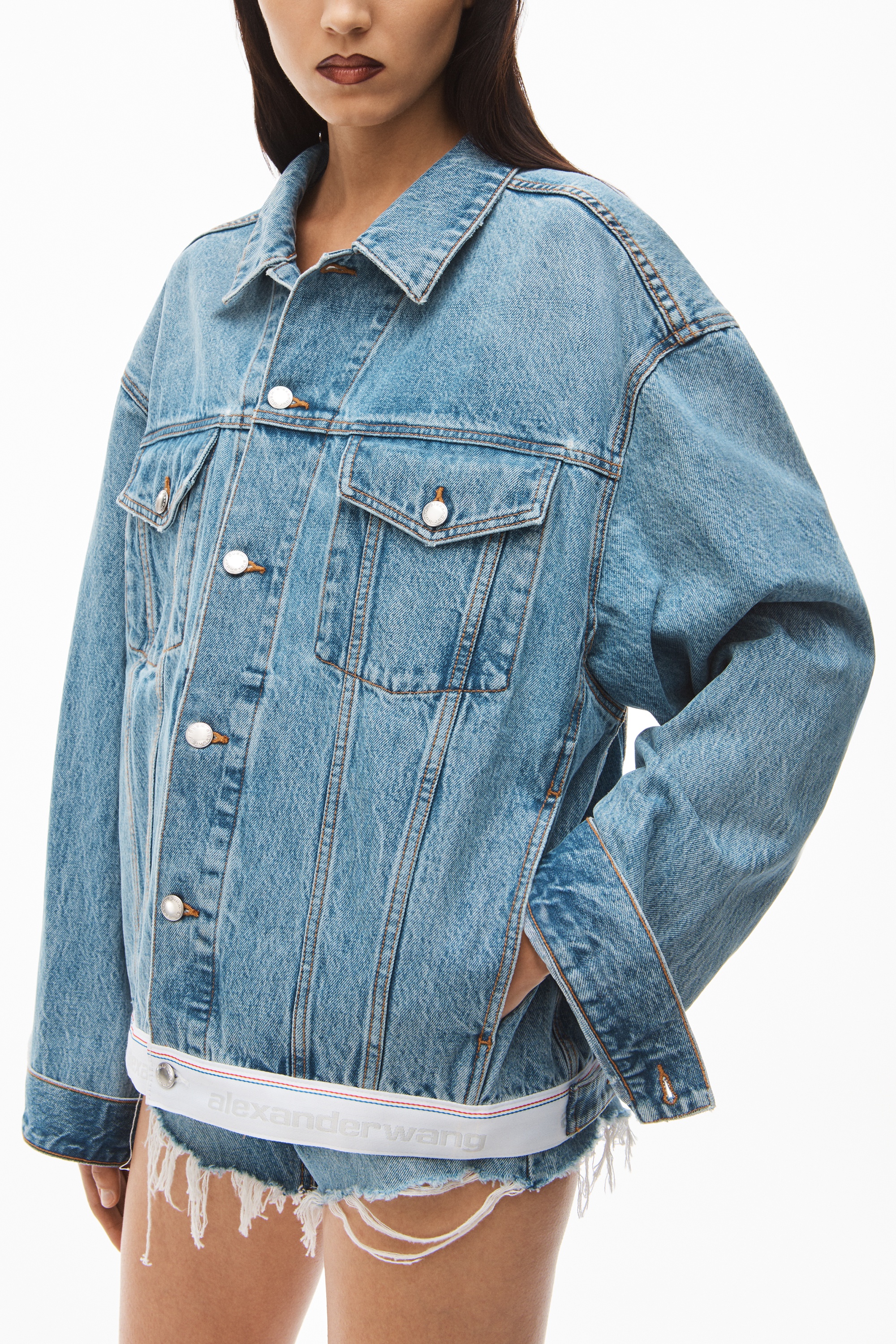 LOGO TRUCKER JACKET IN DENIM - 3