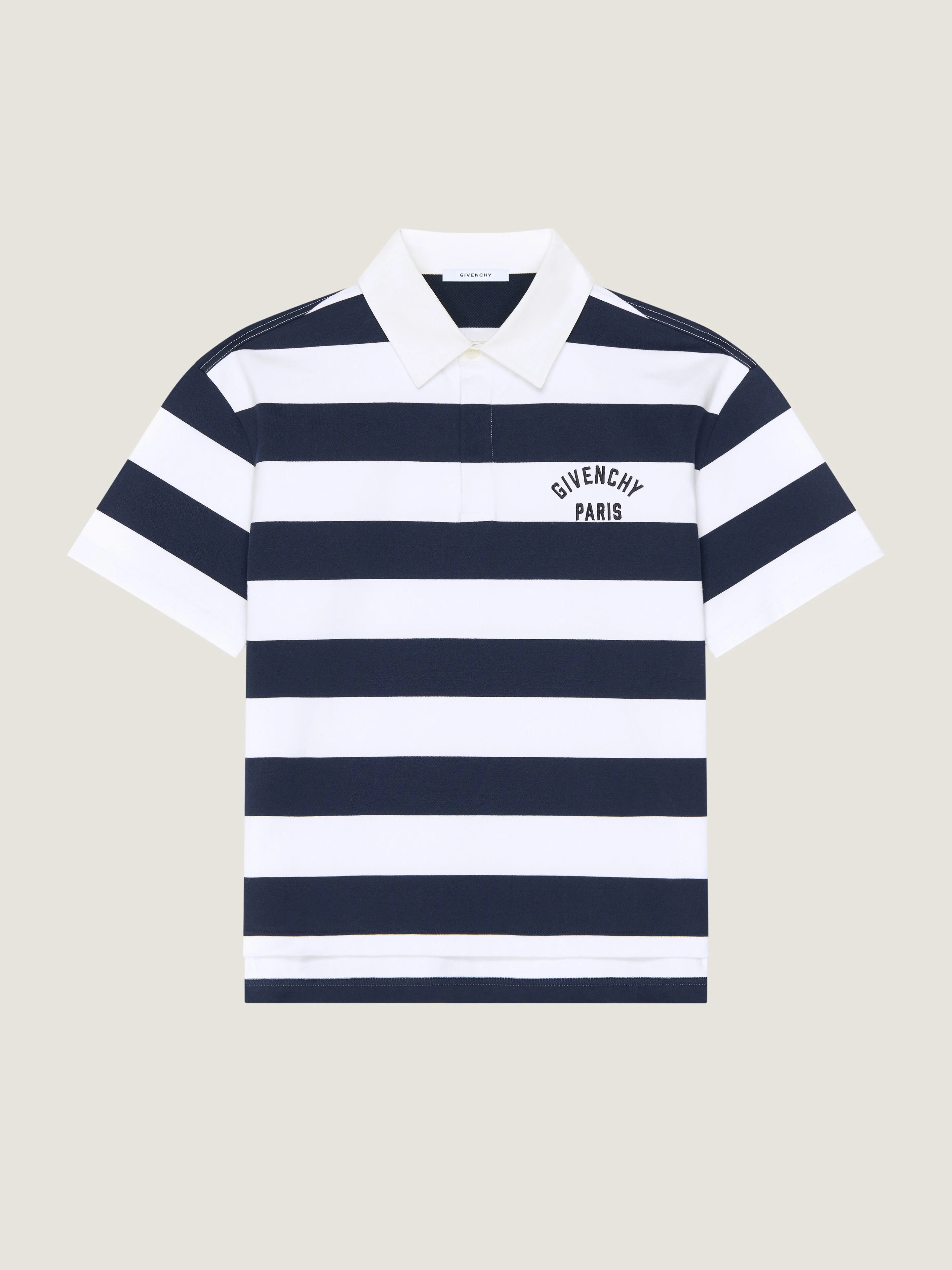 STRIPED POLO IN COTTON WITH GIVENCHY PARIS EMBROIDERY - 1