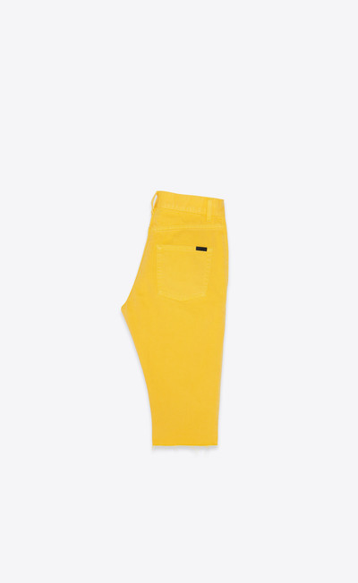 SAINT LAURENT long bermuda shorts in bright yellow stonewash denim outlook