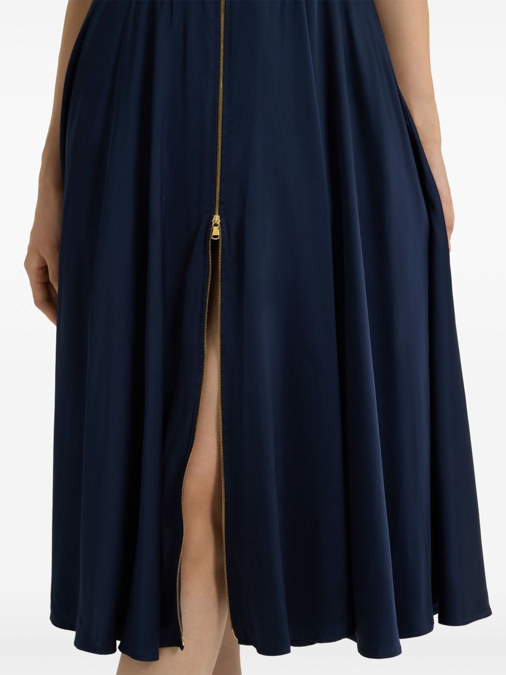 halterneck satin midi dress - 4