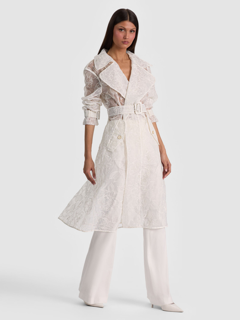 NEVADA EMBROIDERED SHEER TRENCH COAT 3