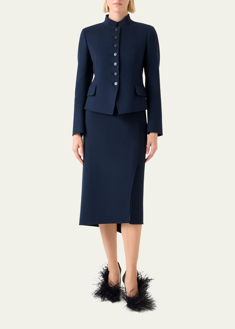 AKRIS Deva Wool Flannel Double-Face Jacket outlook