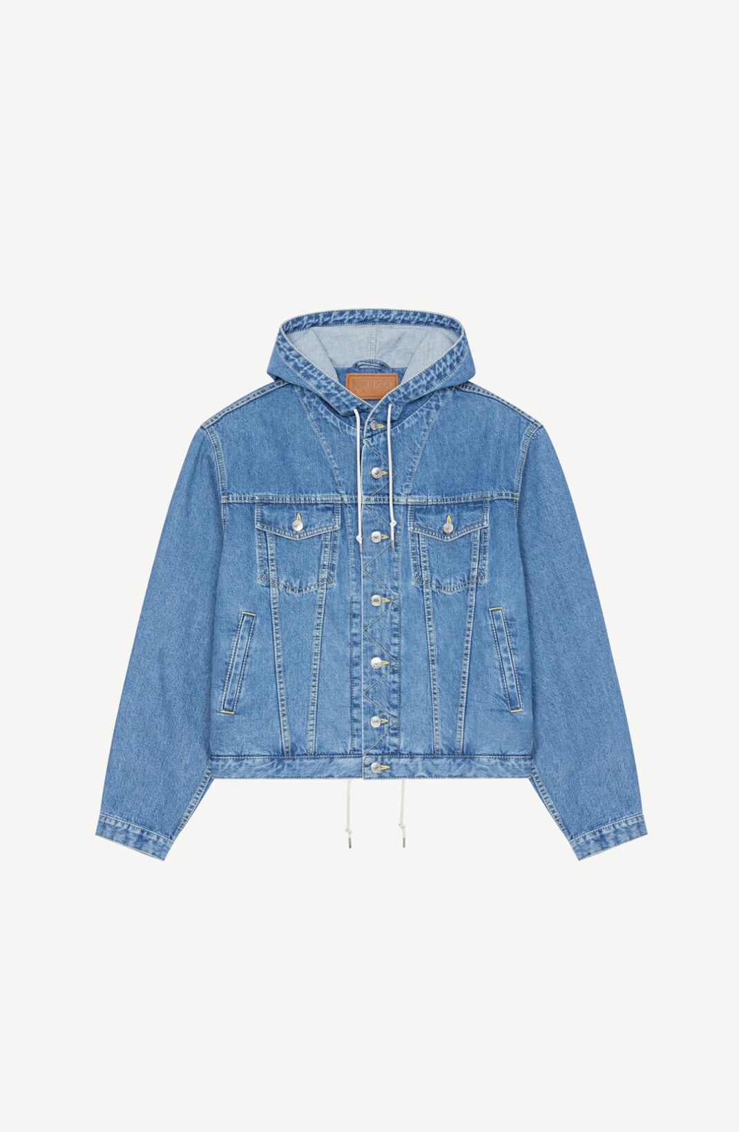 Hooded denim jacket - 1