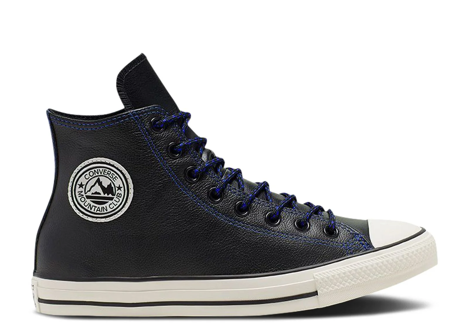 CHUCK TAYLOR ALL STAR HIGH TUMBLED LEATHER 'BLACK HYPER ROYAL' - 1