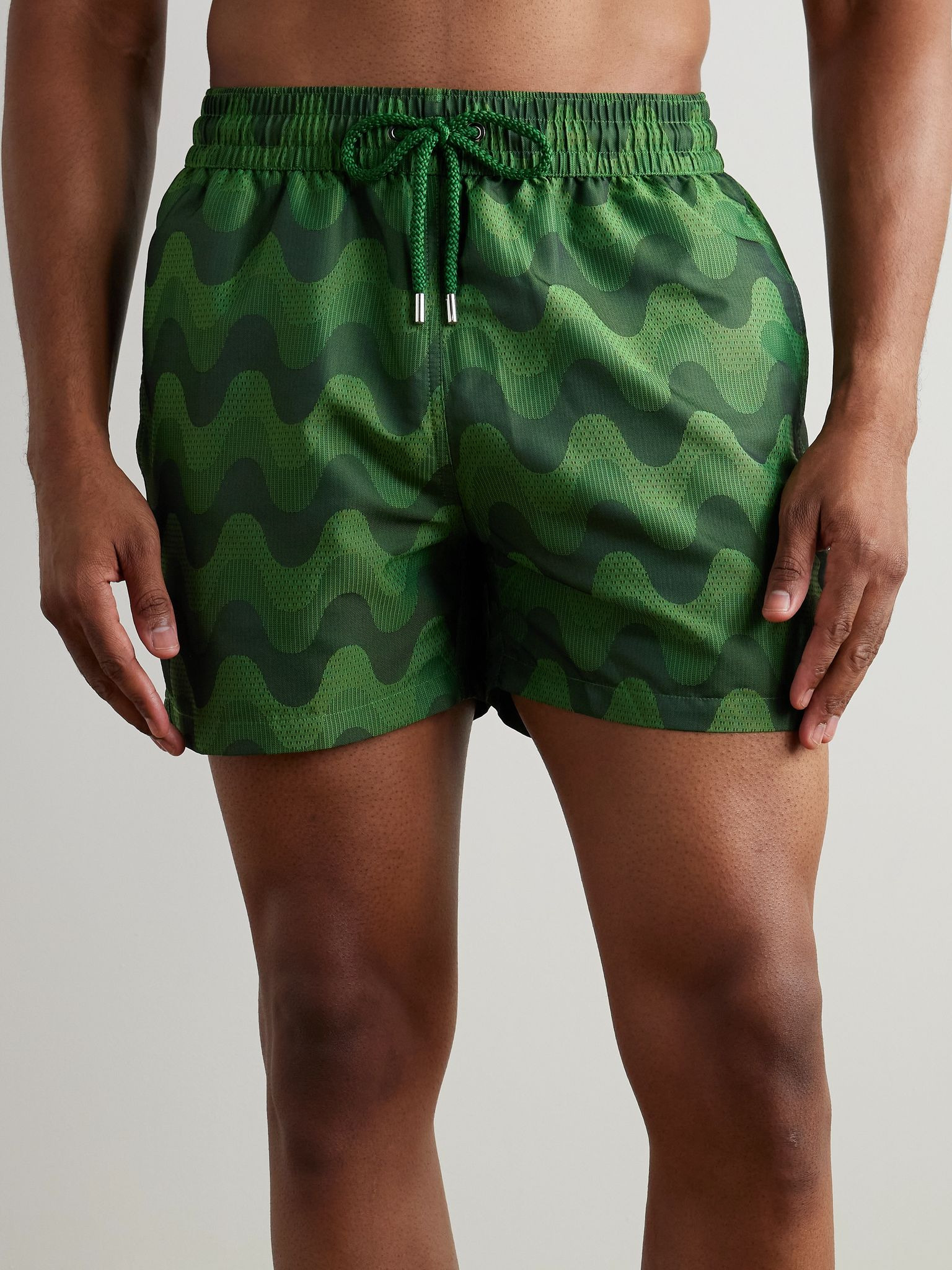Rio Straight-Leg Mid-Length Printed Recycled Swim Shorts Green - 2