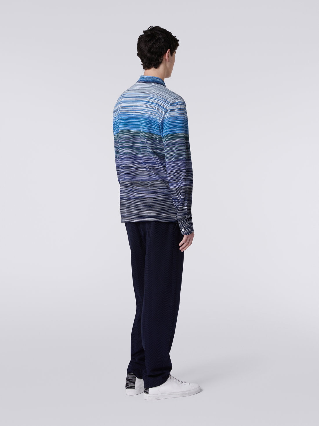 Long-sleeved polo shirt in slub cotton piqué - 4