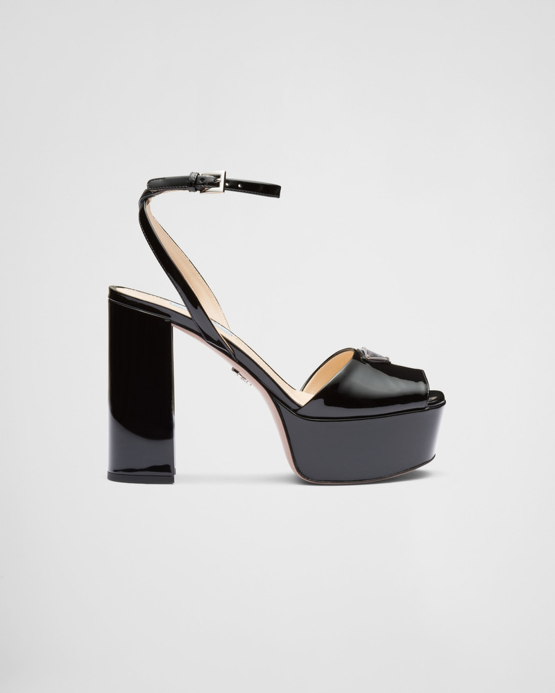 Prada Patent leather platform sandals outlook